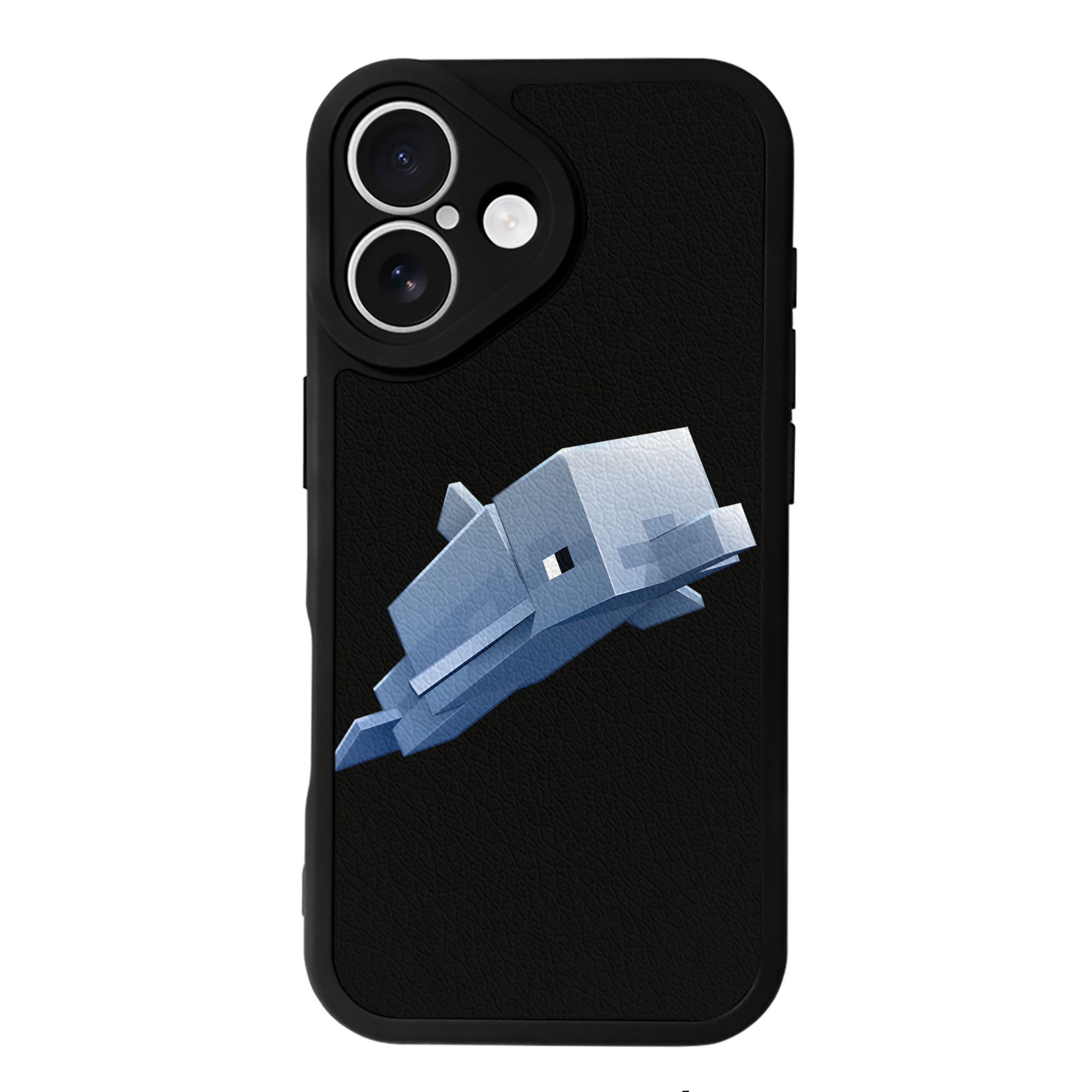 （画像用） マインクラフト ブロックの世界 Minecraft MC Block world 【iPhone 16シリーズ対応】シリコンスマホケース（レザー調） 材質：シリコン